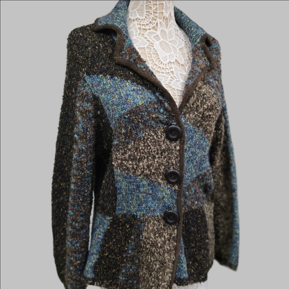 1980s Curio Vtg. Cardigan Sweater Sz XL